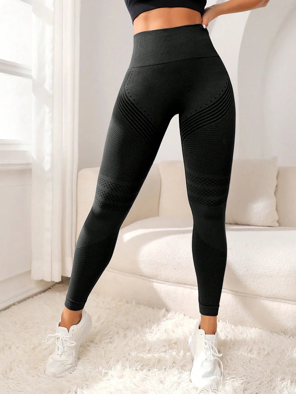 Kanzen Sports Pants With Sexy Lines Lifting Buttocks Sports Tight Pants Women's High Waisted Elastic Fitness Pants Running Yoga Pants